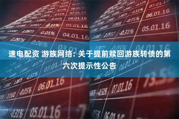速电配资 游族网络: 关于提前赎回游族转债的第六次提示性公告