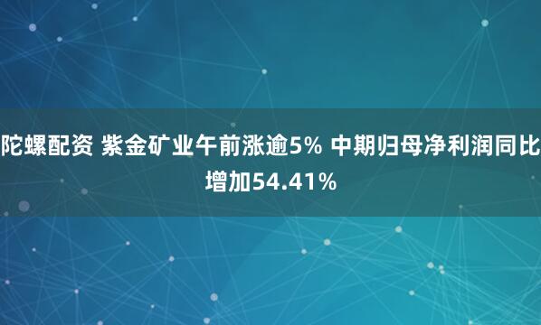陀螺配资 紫金矿业午前涨逾5% 中期归母净利润同比增加54.41%
