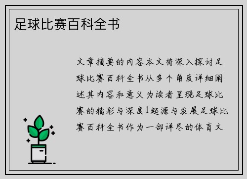 足球比赛百科全书